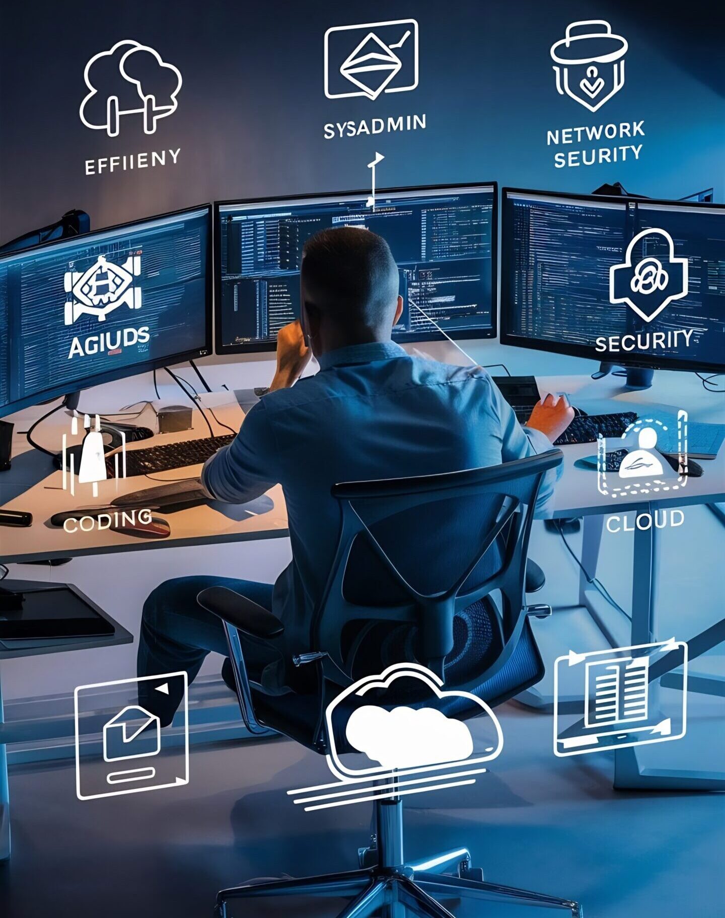 devops-engineer-working-software-development-it-operations-with-icons-agile-methodology